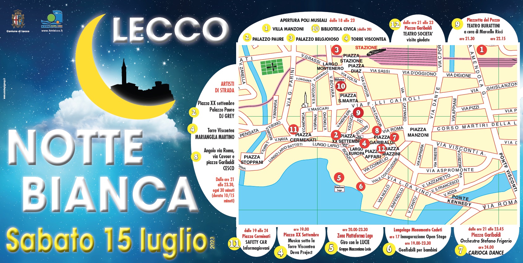 SABATO 15 LUGLIO LA NOTTE BIANCA DI LECCO
