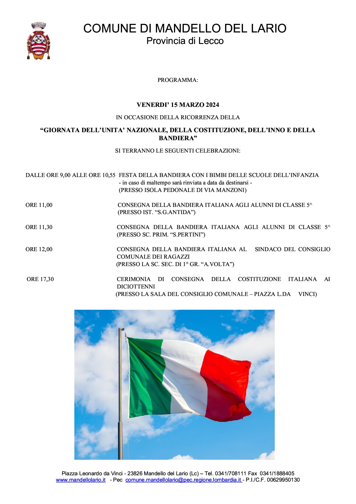 FESTA DELLA BANDIERA A MANDELLO