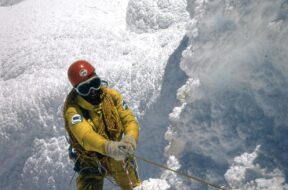 1974 – Mario Conti sulla parete ovest del Cerro Torre