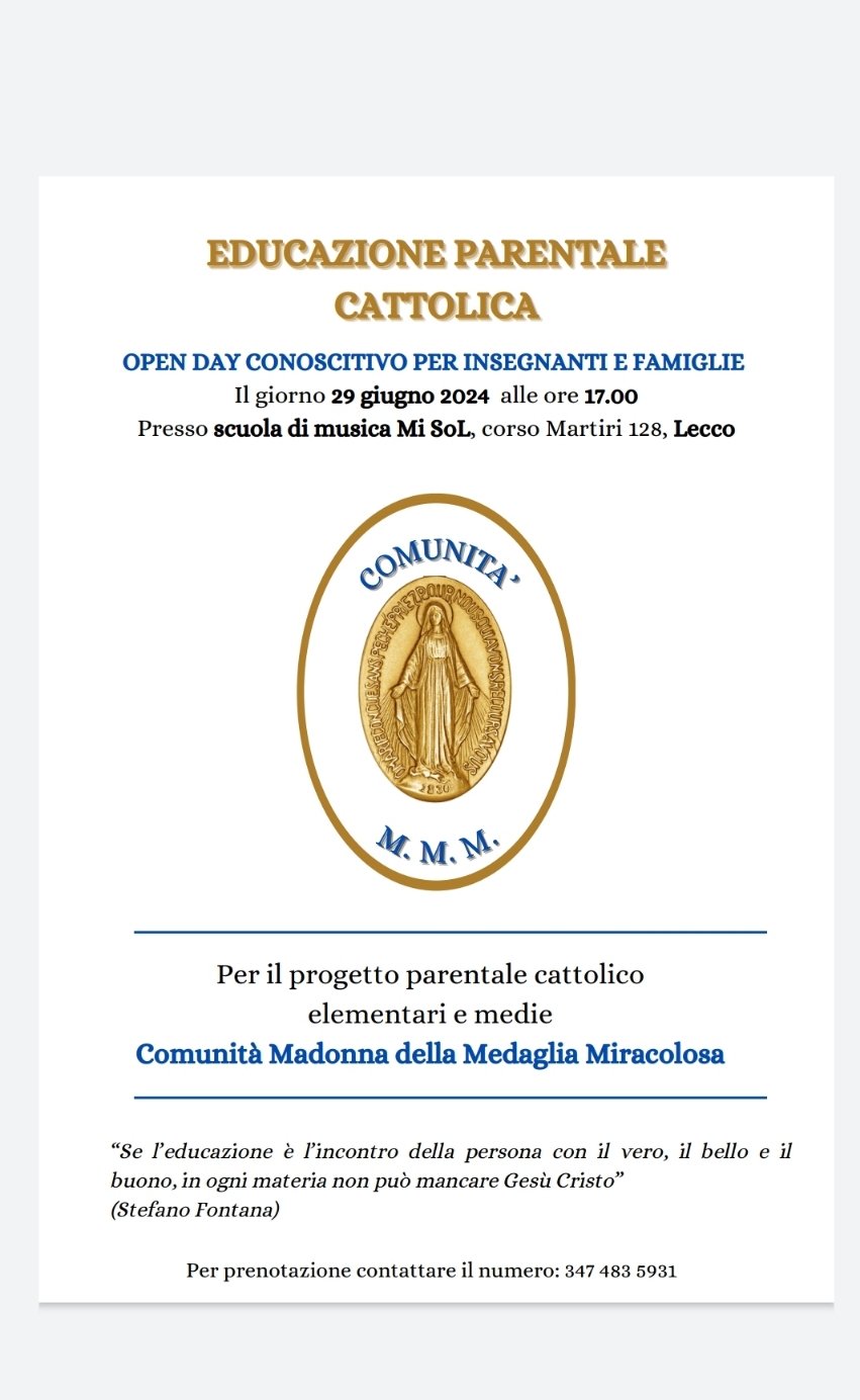 SCUOLA PARENTALE, NUOVO PROGETTO ANCHE A LECCO