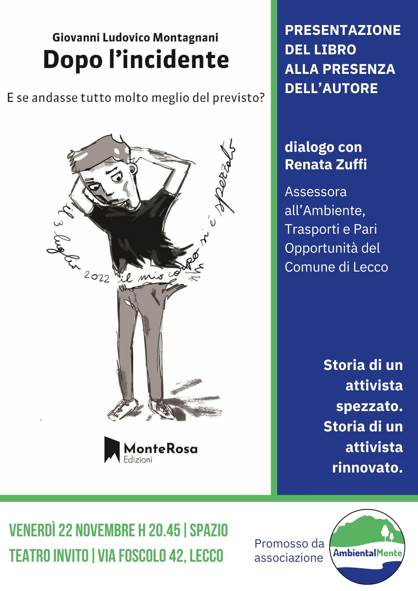 A SPAZIO TEATRO INVITO, GIOVANNI MONTAGNANI PRESENTA: “DOPO L’INCIDENTE”