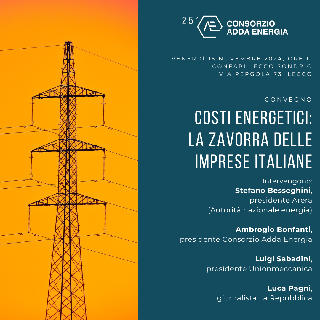 CONFAPI SI PREPARA A FESTEGGIARE I 25 ANNI DEL CONSORZIO ADDA ENERGIA