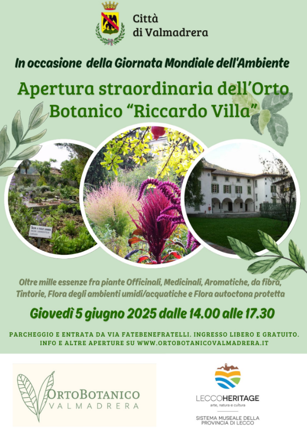 VALMADRERA: ALL’ORTO BOTANICO SI CELEBRA LA GIORNATA MONDIALE DELL’AMBIENTE