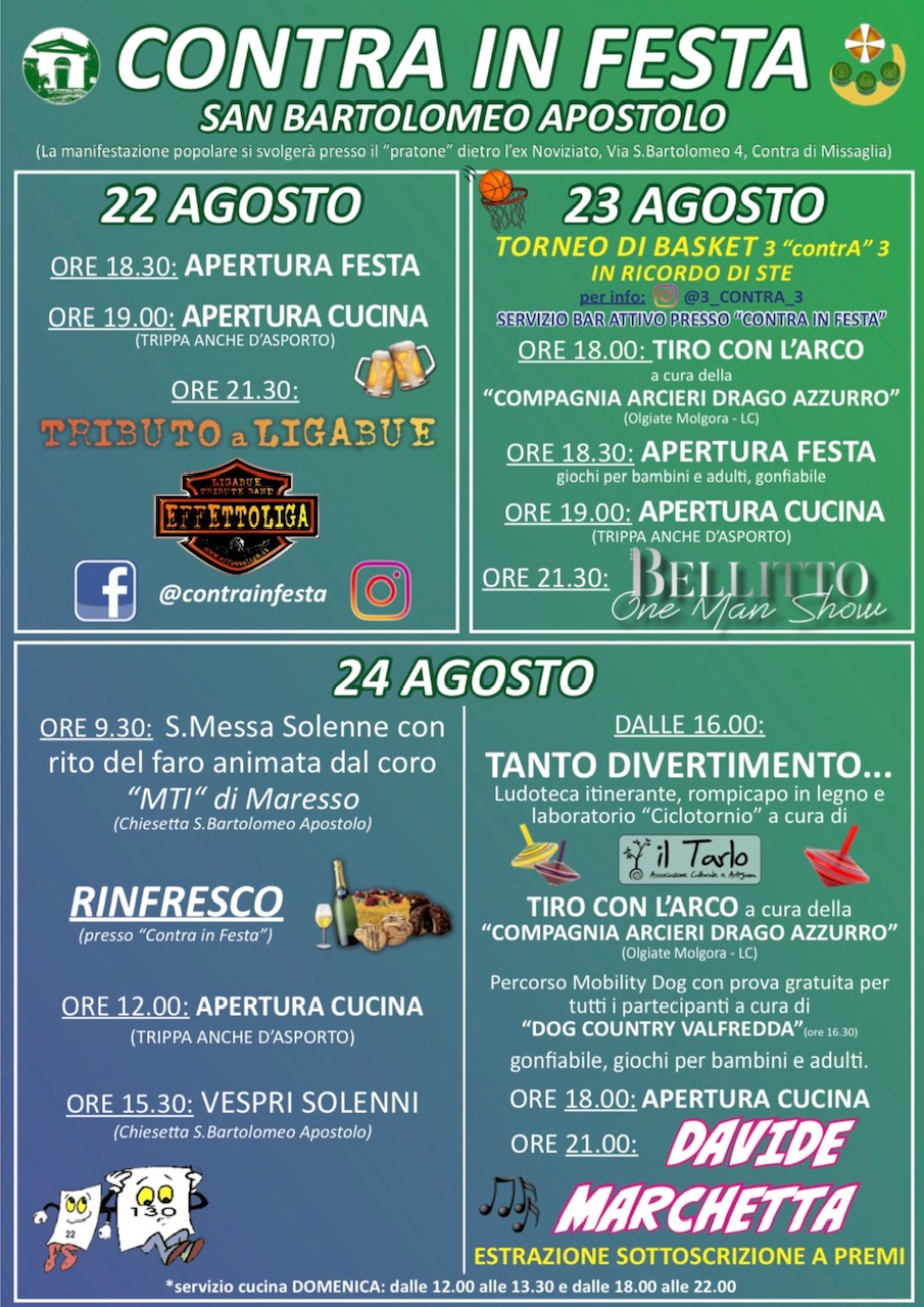 E’ QUI LA FESTA? DOVE? MA A CONTRA DI MISSAGLIA