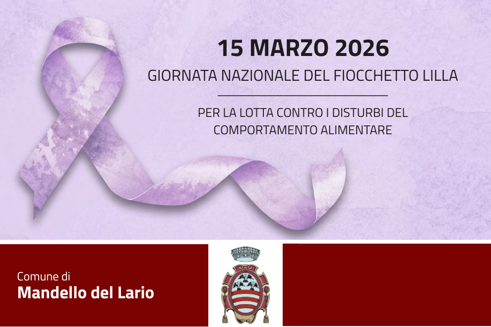 MANDELLO DEL LARIO: MUNICIPIO SI ILLUMINA IN LILLA PER I DISTURBI ALIMENTARI
