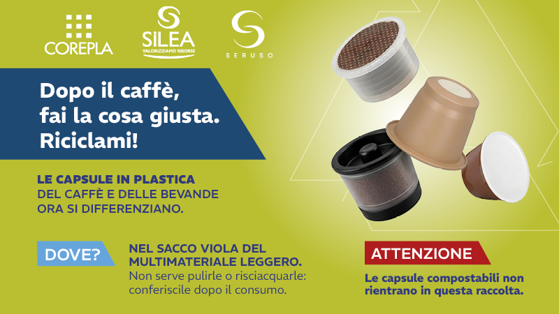 COREPLA E SILEA AVVIANO LA PRIMA RACCOLTA DIFFERENZIATA DELLE CAPSULE DEL CAFFÈ IN PLASTICA