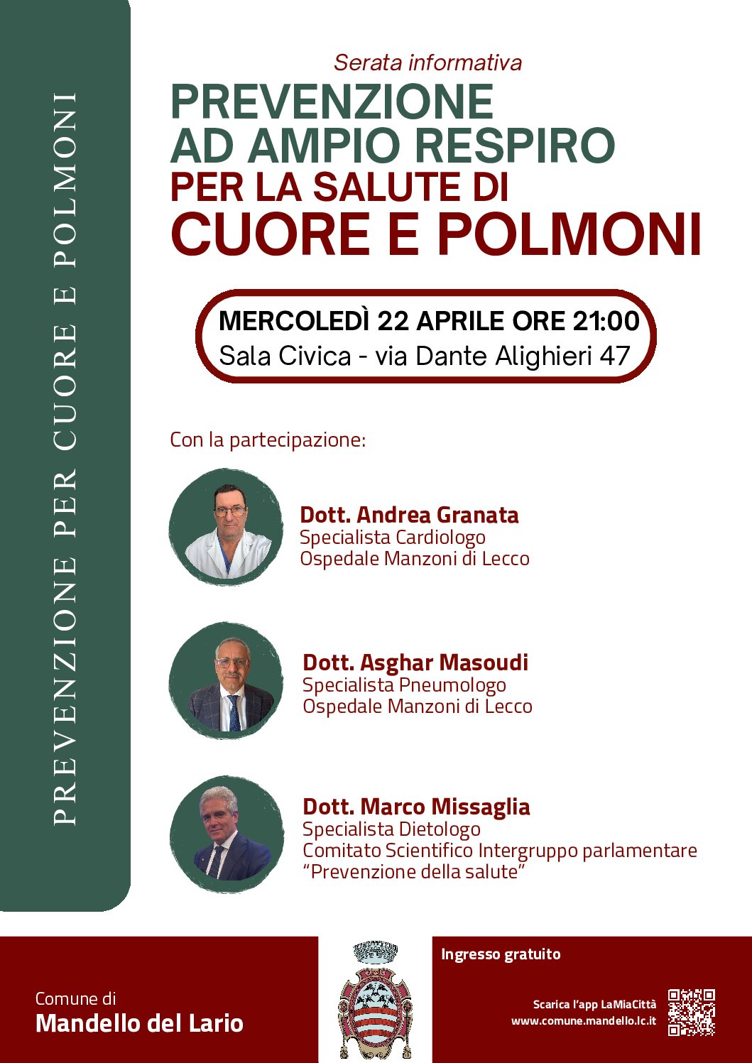 Locandina prevenzione salute cuore e polmoni