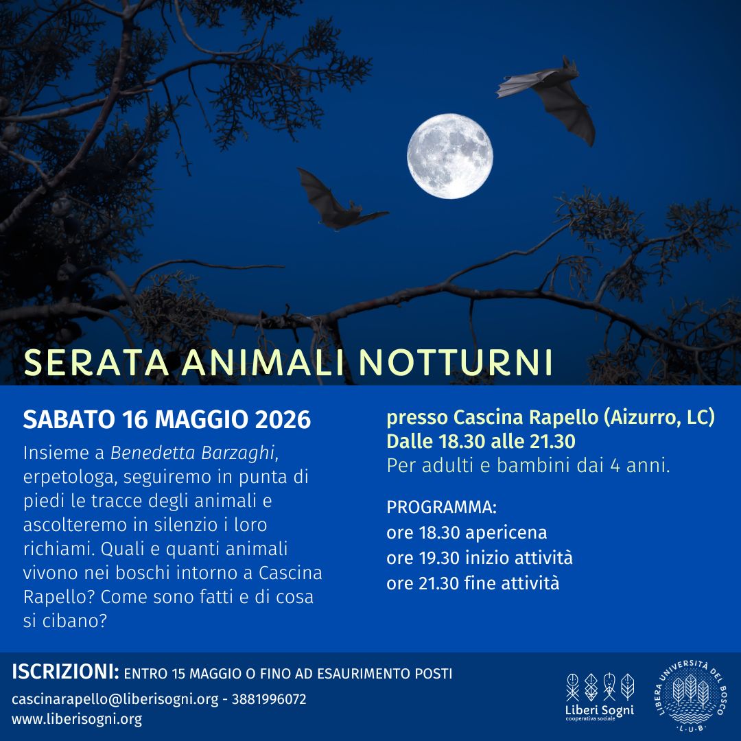 CASCINA RAPELLO: ESCURSIONE GUIDATA ALLA SCOPERTA DEGLI ANIMALI NOTTURNI DEL BOSCO