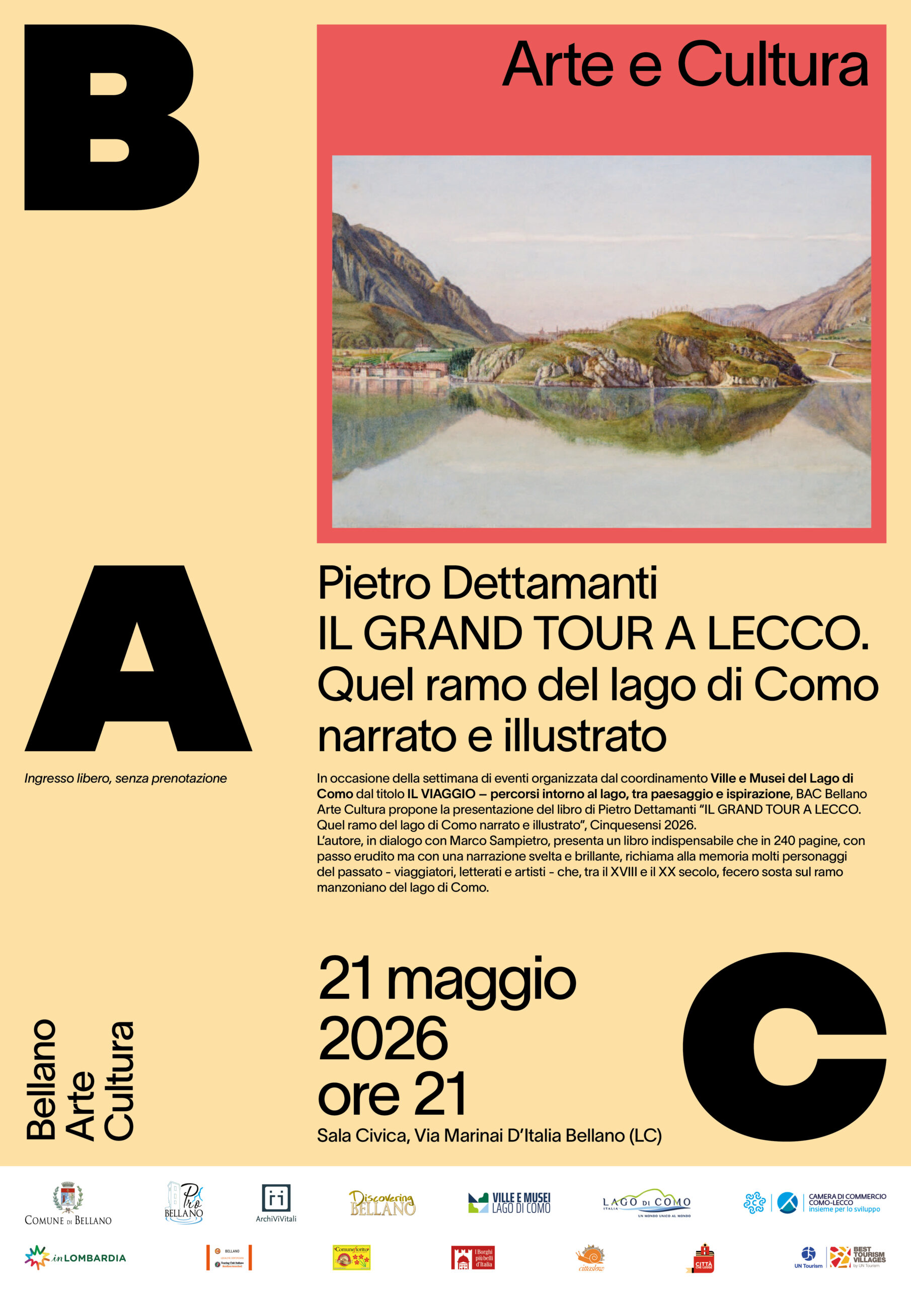 PRESENTAZIONE LIBRO “IL GRAND TOUR A LECCO. QUEL RAMO DEL LAGO DI COMO NARRATO E ILLUSTRATO” DI PIETRO DETTAMANTI