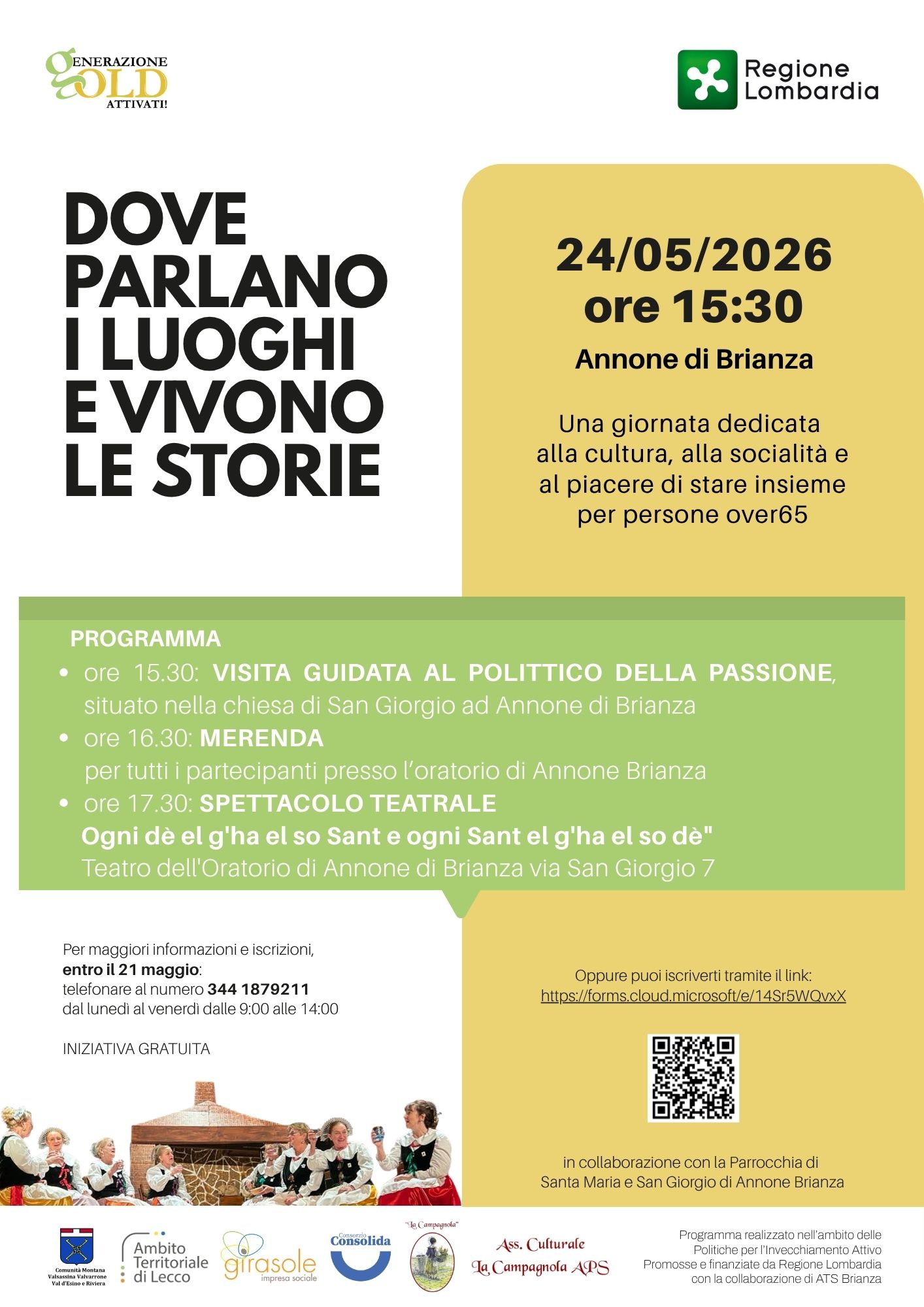 “DOVE PARLANO I LUOGHI E VIVONO LE STORIE”: AD ANNONE DI BRIANZA UNA GIORNATA DEDICATA AGLI OVER 65 TRA CULTURA, SOCIALITÀ E TEATRO