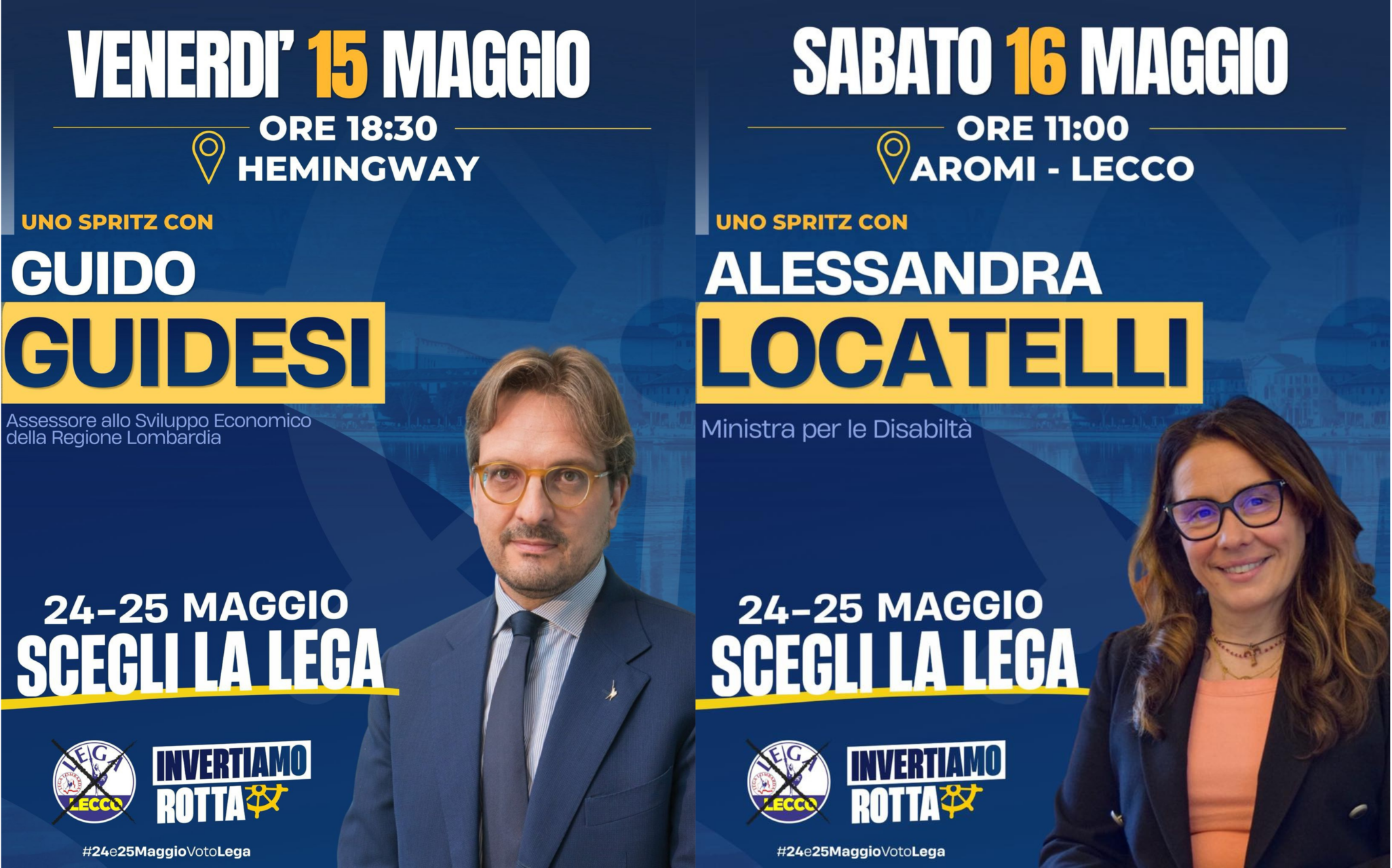 LECCO, LA LEGA A SOSTEGNO DI FILIPPO BOSCAGLI: 15 MAGGIO APPUNTAMENTO CON GUIDO GUIDESI E 16 CON ALESSANDRA LOCATELLI