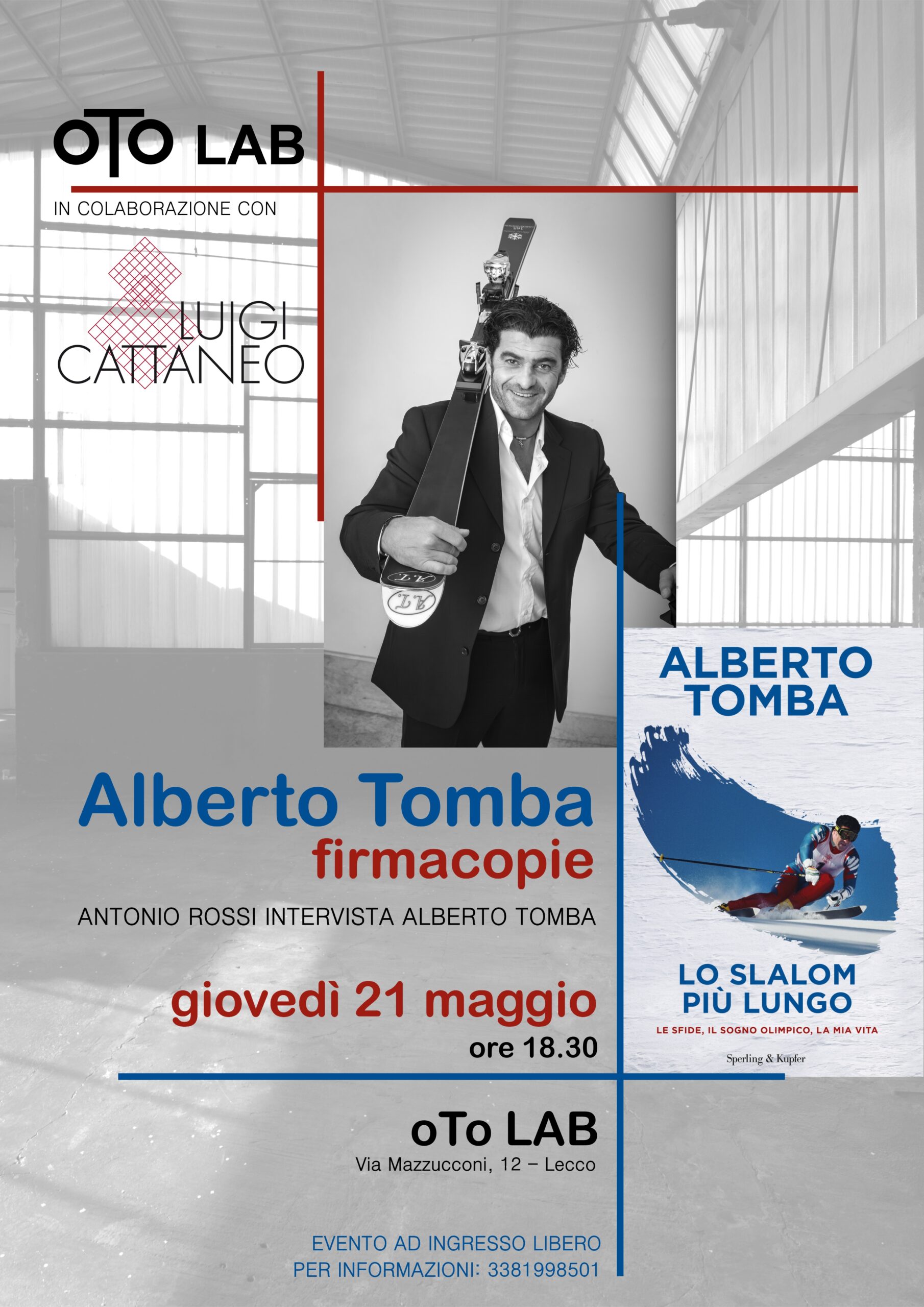 ALBERTO TOMBA OSPITE A SPAZIO OTO LAB GIOVEDÌ 21 MAGGIO