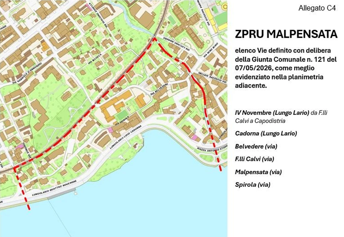 LECCO, AMPLIATA LA ZPRU DEL CENTRO E DEL LUNGOLAGO