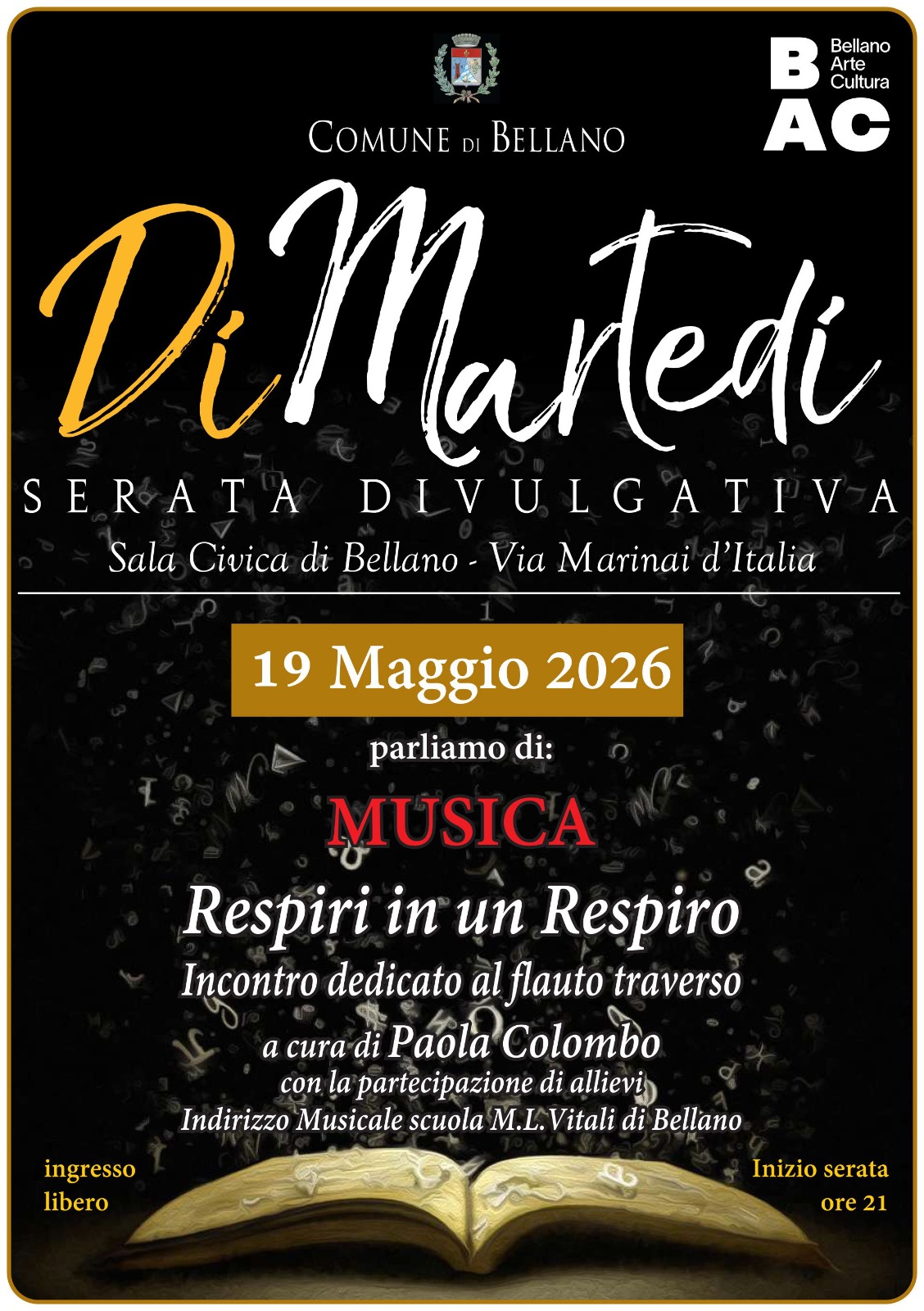 “RESPIRI IN UN RESPIRO”: A BELLANO UNA SERATA DEDICATA AL FLAUTO TRAVERSO