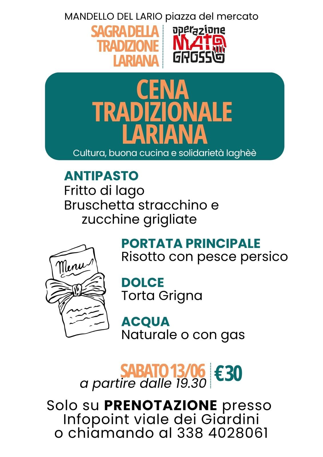 Dal 12 al 14 giugno torna a Mandello del Lario la Sagra della Tradizione Lariana e la Cena Tradizionale Lariana.