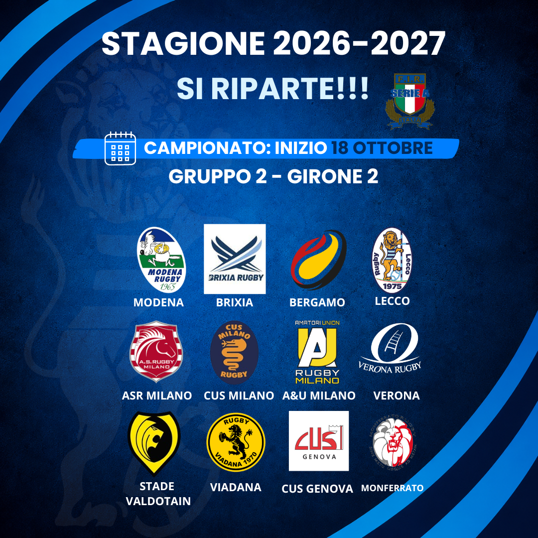 RUGBY LECCO, SI ALZA IL SIPARIO SULLA STAGIONE 2026/2027