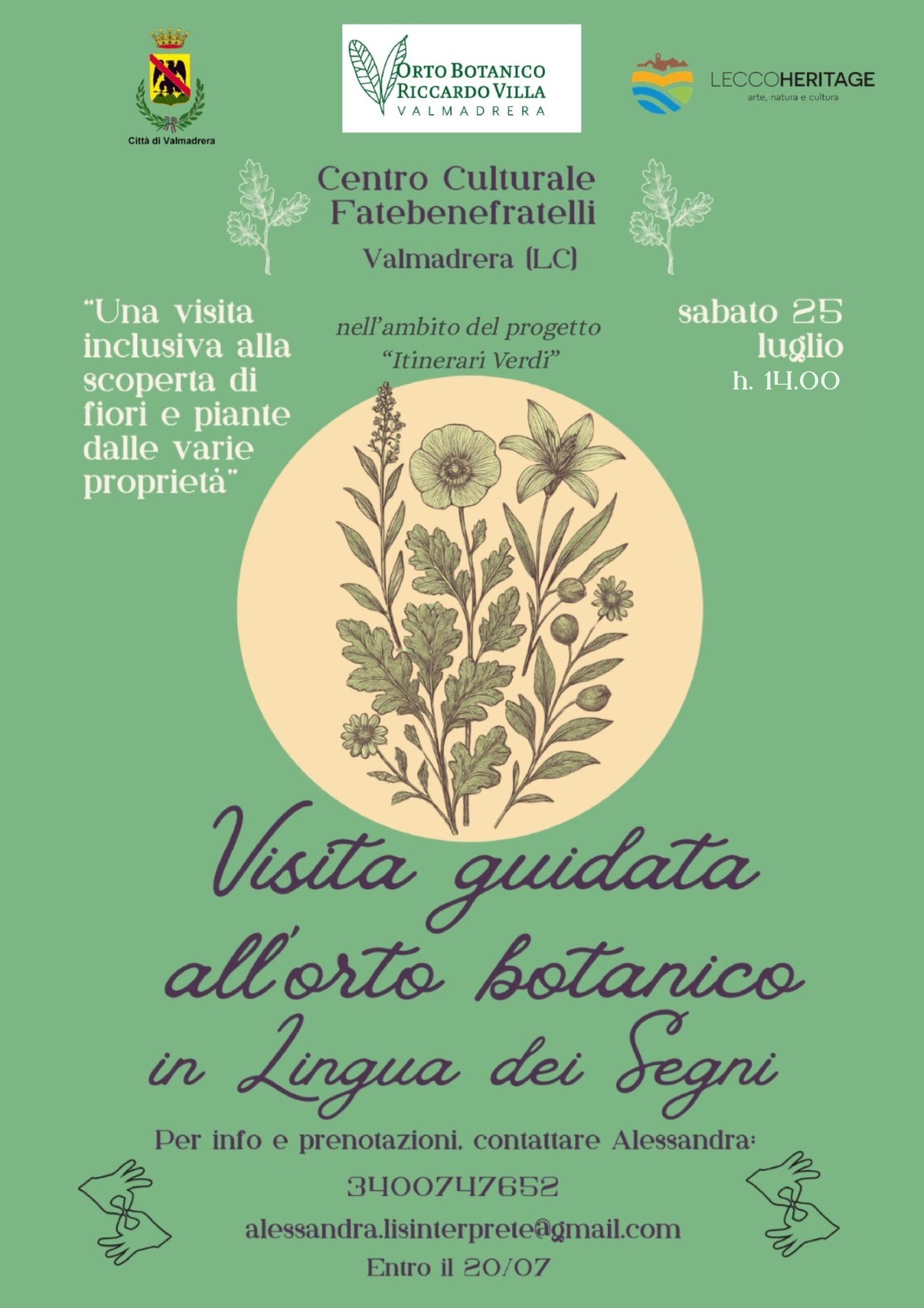 VALMADRERA: VISITA GUIDATA IN LIS ALL’ORTO BOTANICO “RICCARDO VILLA”