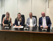 presMedfest da sx Ancilla Oggioni, Francesca Caruso, Angelo Rusconi, Giacomo Zamperini