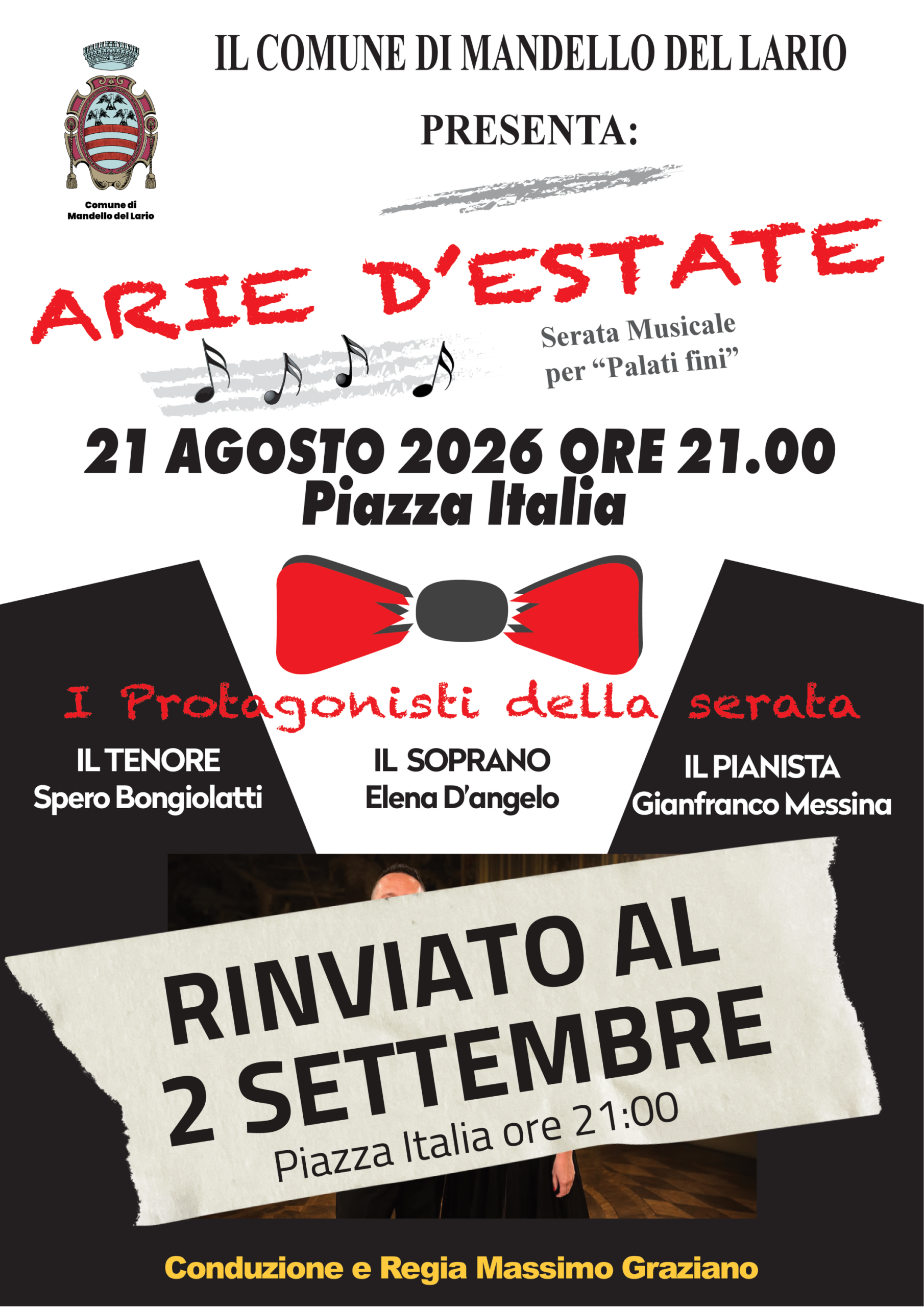 MANDELLO, RINVIATO “ARIE D’ESTATE”: IL NUOVO APPUNTAMENTO IL 2 SETTEMBRE