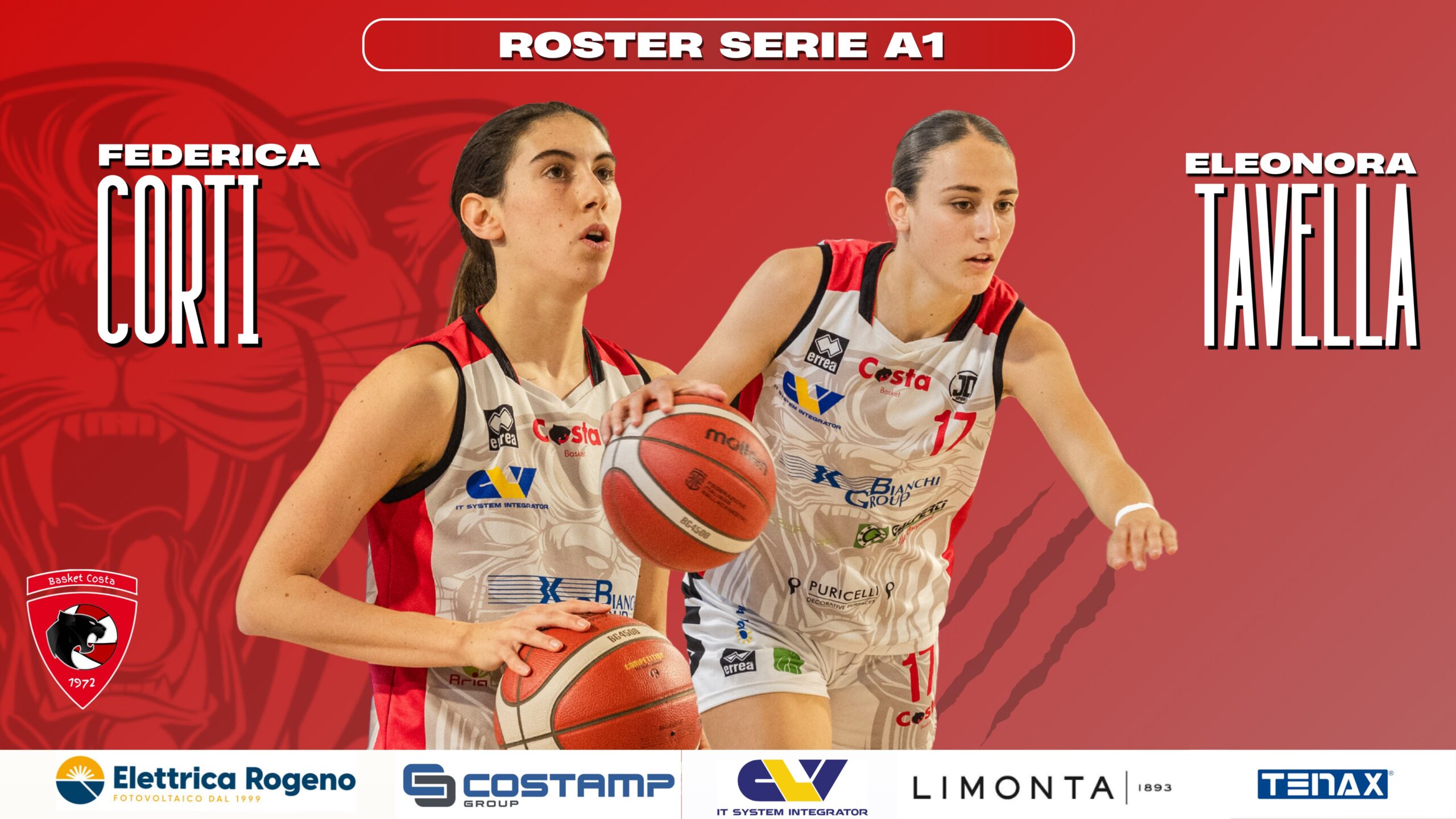 BASKET FEMMINILE SERIE A1: FEDERICA CORTI ED ELEONORA TAVELLA NELLE DIECI