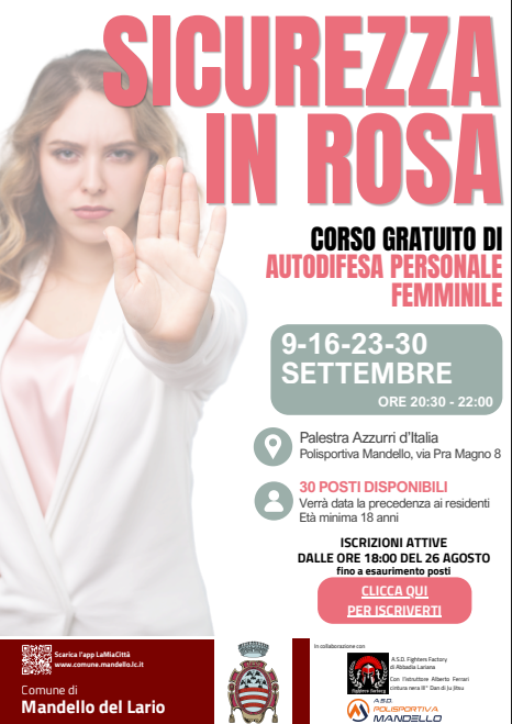 SICUREZZA IN ROSA: A MANDELLO TORNA IL CORSO GRATUITO DI AUTODIFESA FEMMINILE