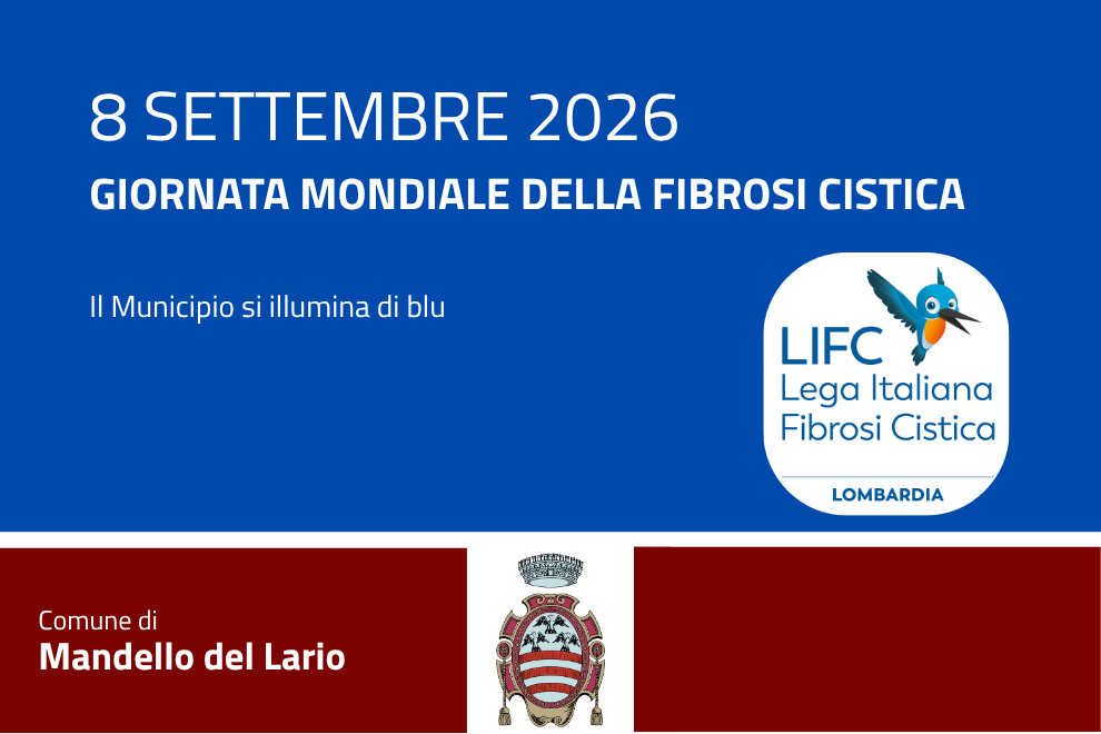 MANDELLO, IL MUNICIPIO SI ILLUMINA DI BLU PER LA GIORNATA MONDIALE DELLA FIBROSI CISTICA