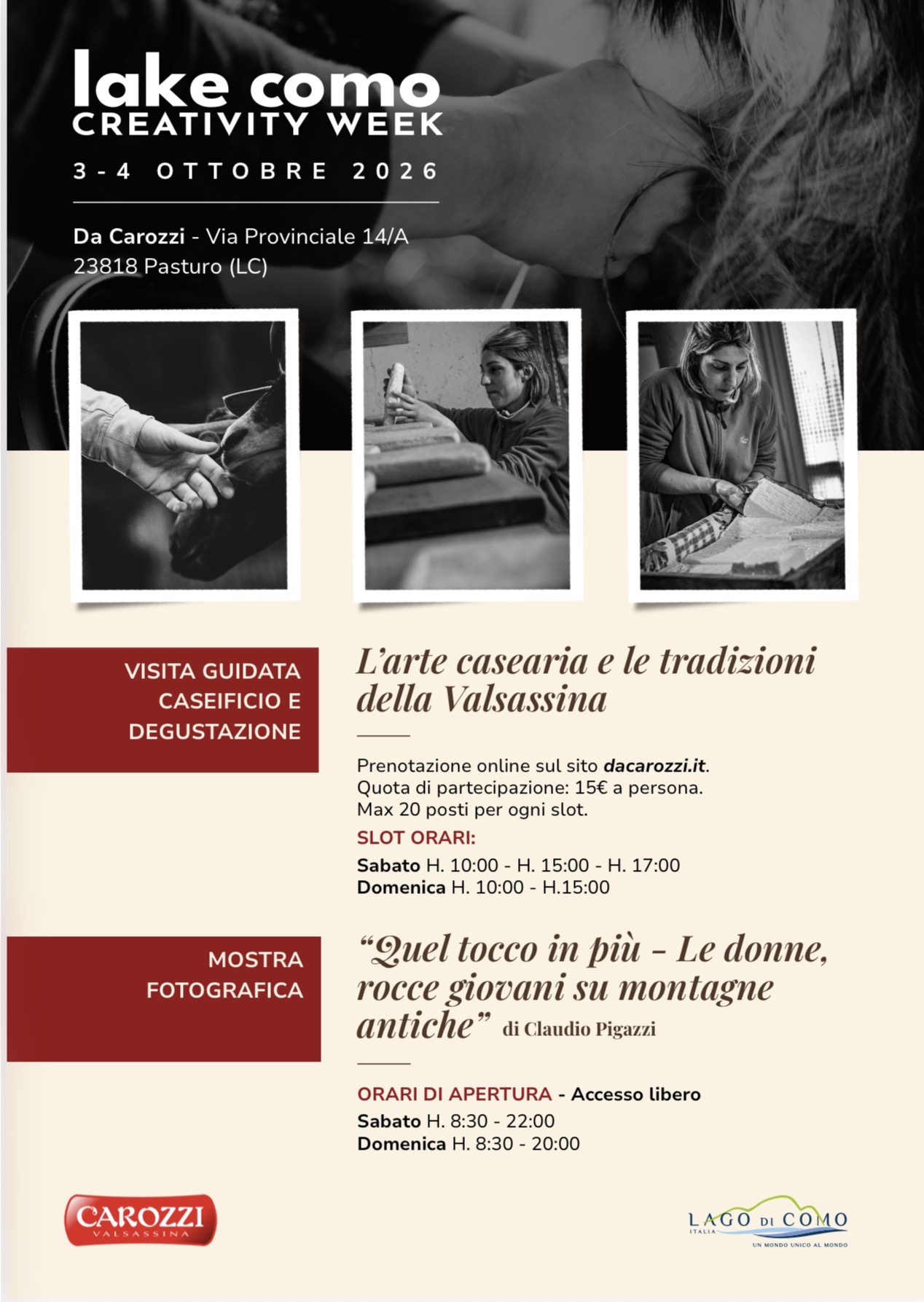 CAROZZI FORMAGGI PORTA LA VALSASSINA ALLA LAKE COMO CREATIVITY WEEK