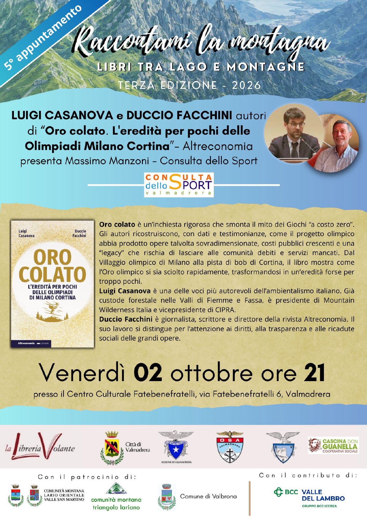 A VALMADRERA SI PARLA DELLE OLIMPIADI MILANO-CORTINA E DEL FUTURO DELLA MONTAGNA