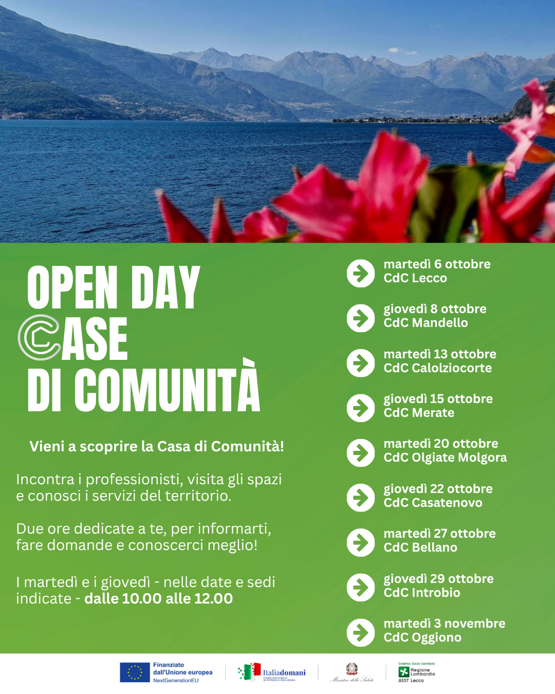 ASST LECCO, NOVE OPEN DAY PER CONOSCERE LE CASE DI COMUNITÀ DEL TERRITORIO