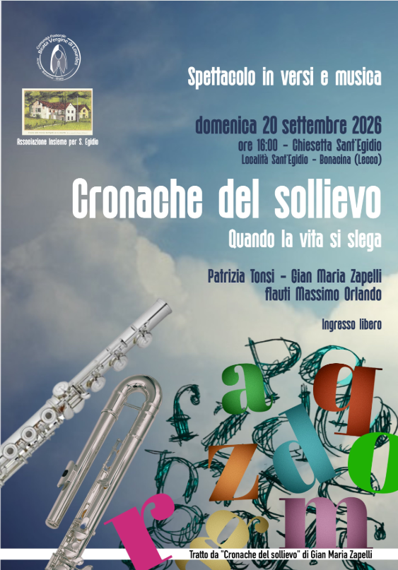 POESIA E MUSICA ALLA CHIESETTA DI SANT’EGIDIO CON “CRONACHE DEL SOLLIEVO”
